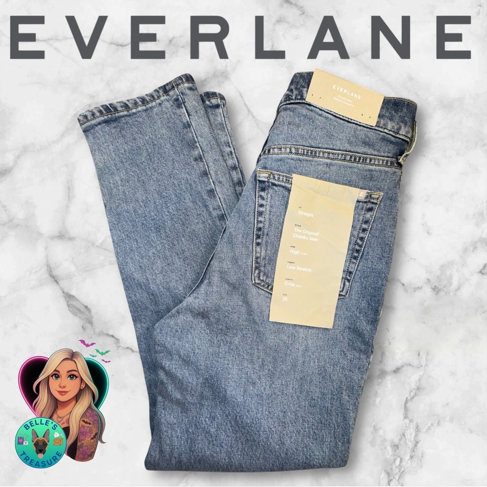 Everlane The Original Cheeky Jean Women's 25 Straight Leg High Rise Ankle Crop